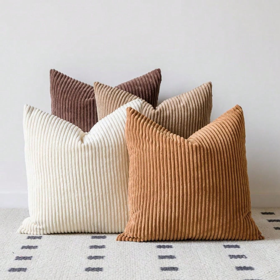 4pcs Plain Cushion Cover Without Filler,Corduroy Pillowcase For Sofa, Home Decoration