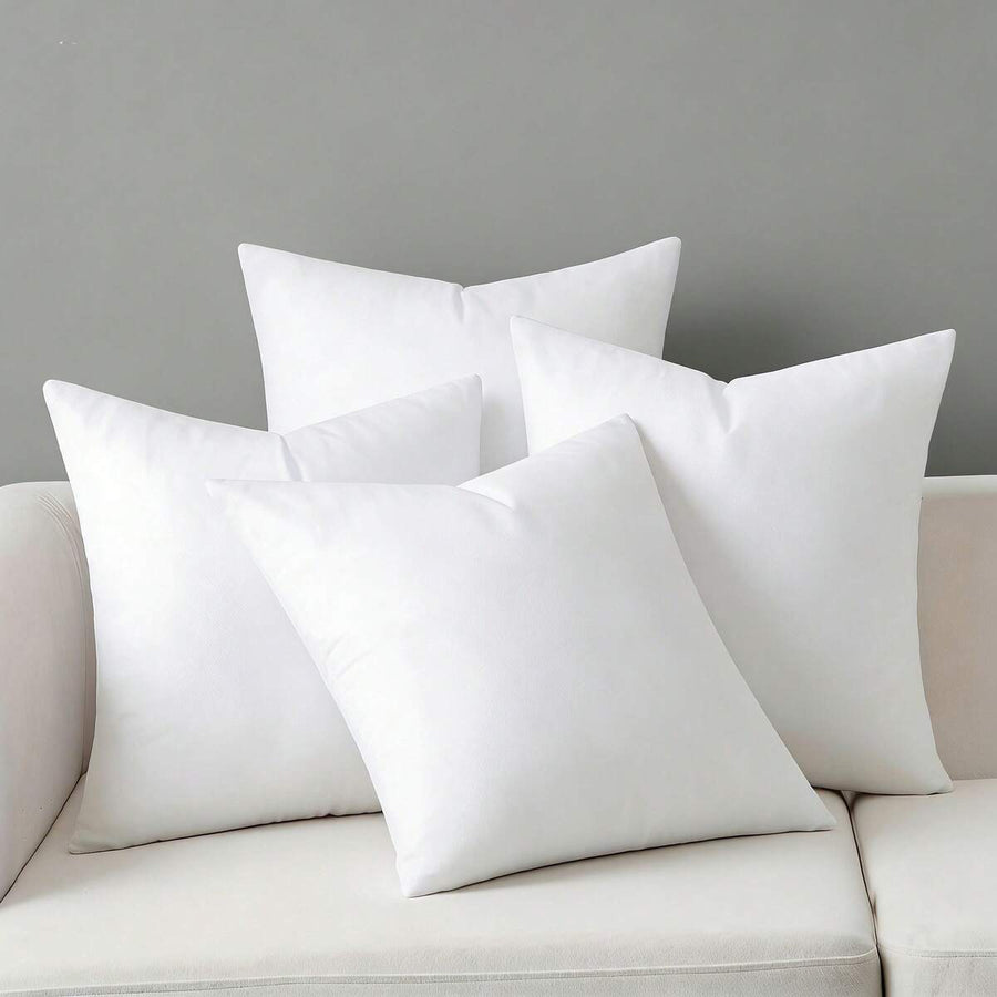 3-Piece White Pillow Inserts, Soft And Comfortable, Living Room Sofa Cushions, Bed Pillow Stuffing, Machine Washable And Hypoallergenic, For Living Room Cushions, Bedding, And Room Decor.