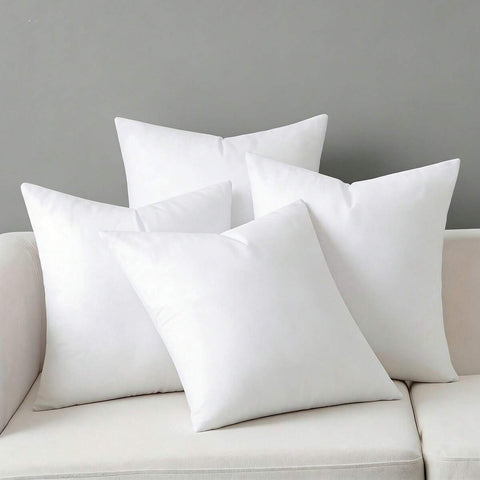 3-Piece White Pillow Inserts, Soft And Comfortable, Living Room Sofa Cushions, Bed Pillow Stuffing, Machine Washable And Hypoallergenic, For Living Room Cushions, Bedding, And Room Decor.